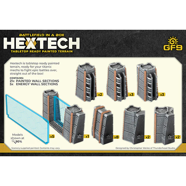 Battlefield in a Box: HexTech - Trinity City - Energy Walls (Grey/Blue) - Image 2