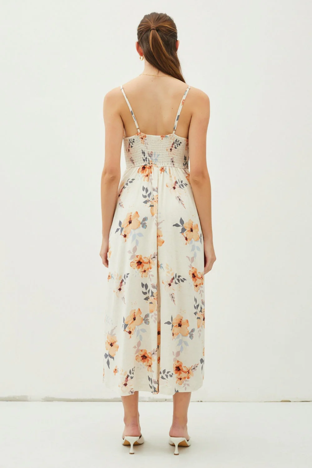 Be Cool Floral Button Down Cami Midi Dress - Image 2