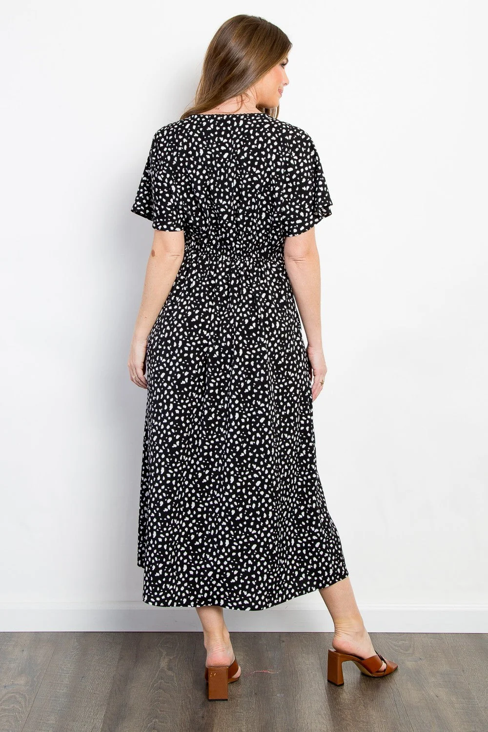 Be Stage Full Size Printed Smocked Waist Dress - Image 2