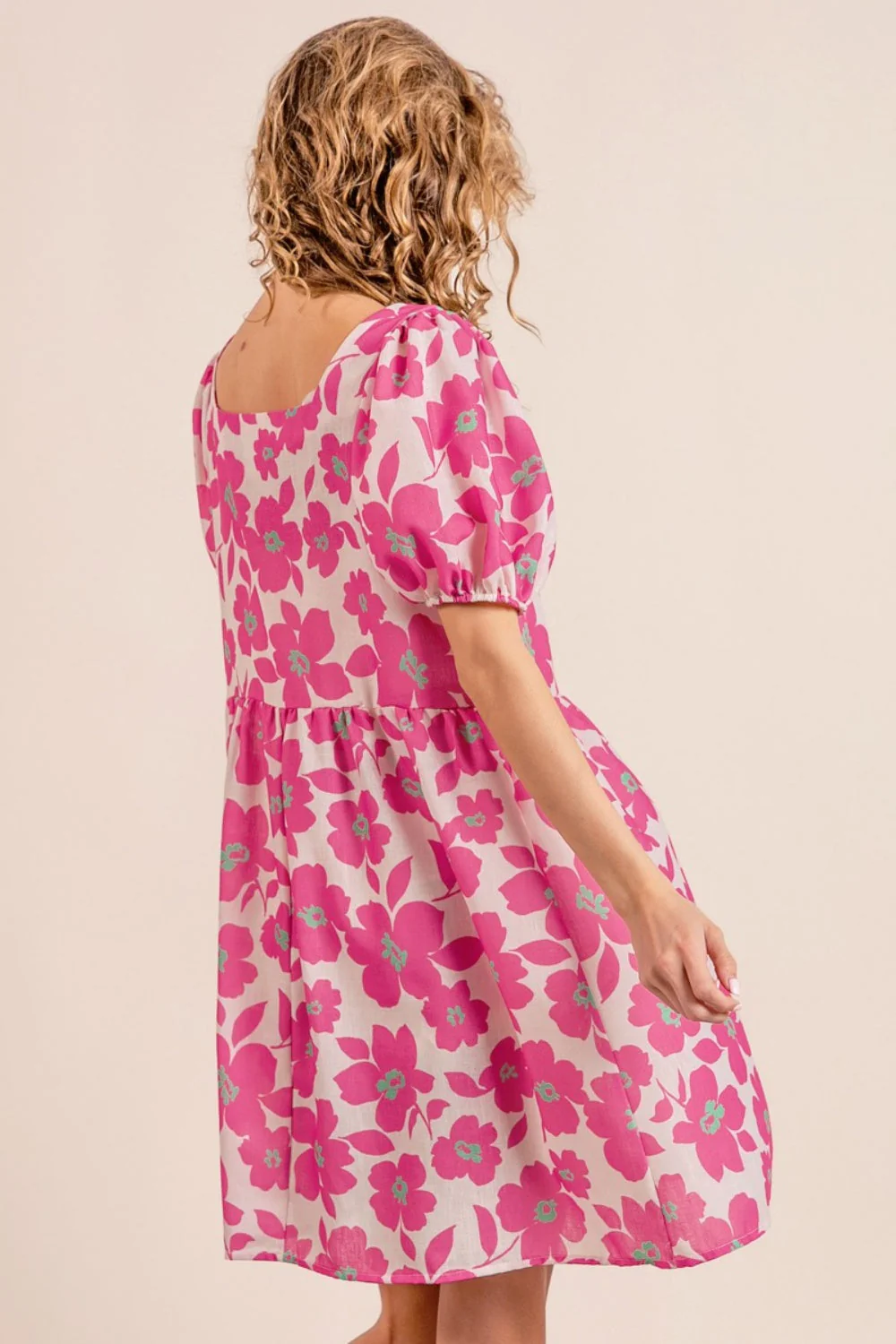 BiBi Printed Square Neck Puff Sleeve Mini Dress - Image 2