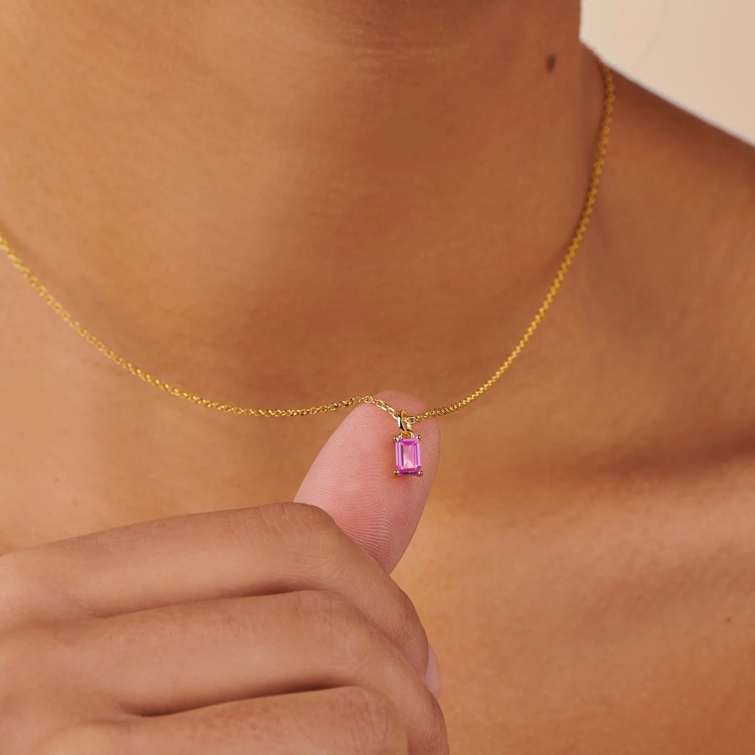 Birthstone Pink Tourmaline Necklace - October by Little Sky Stone - Image 2