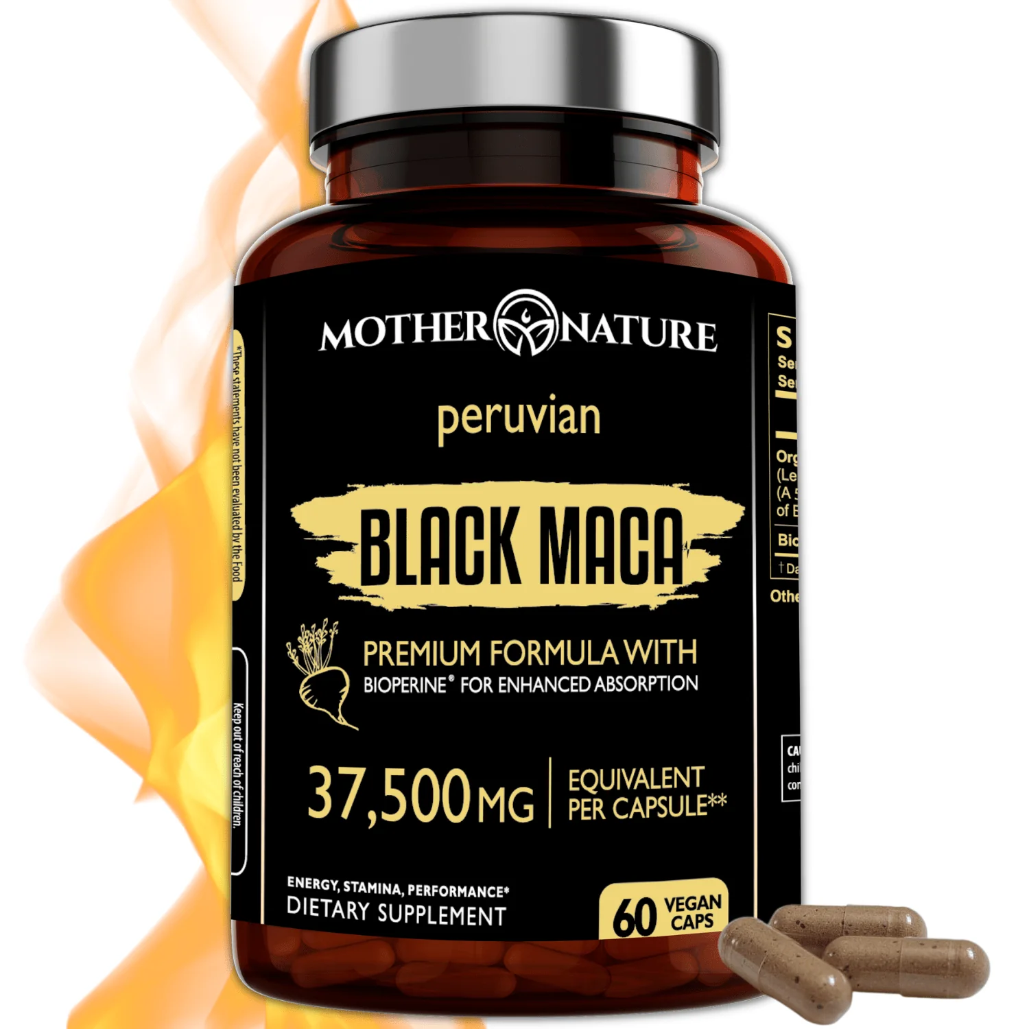 Black Maca Capsules 37,500 mg by Mother Nature Organics - Image 3