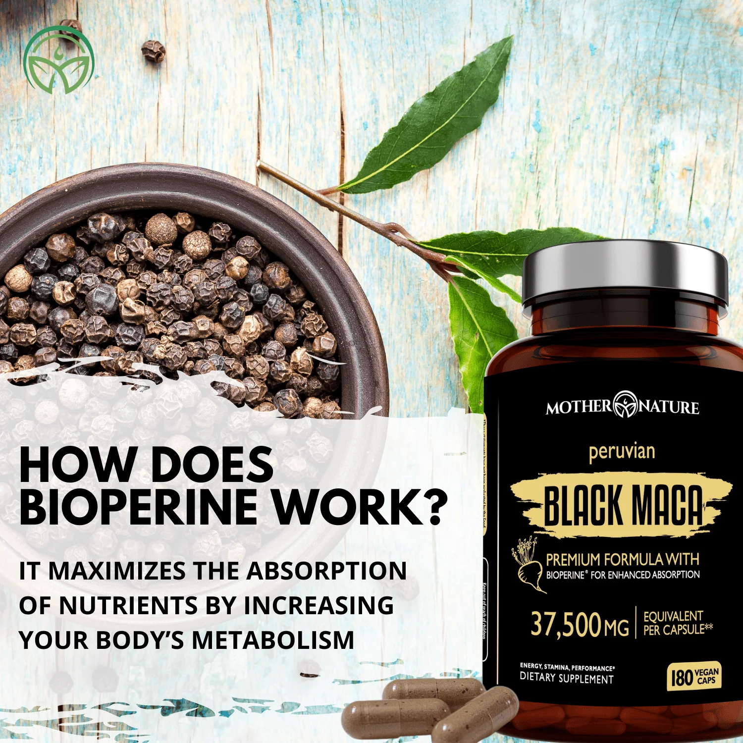 Black Maca Capsules 37,500 mg by Mother Nature Organics - Image 9