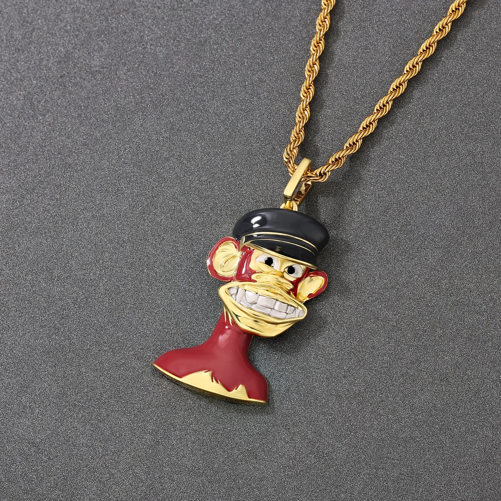 Bling Proud X Bored Ape NFT Pendant with Platinum Teeth by Bling Proud | Urban Jewelry Online Store - Image 2