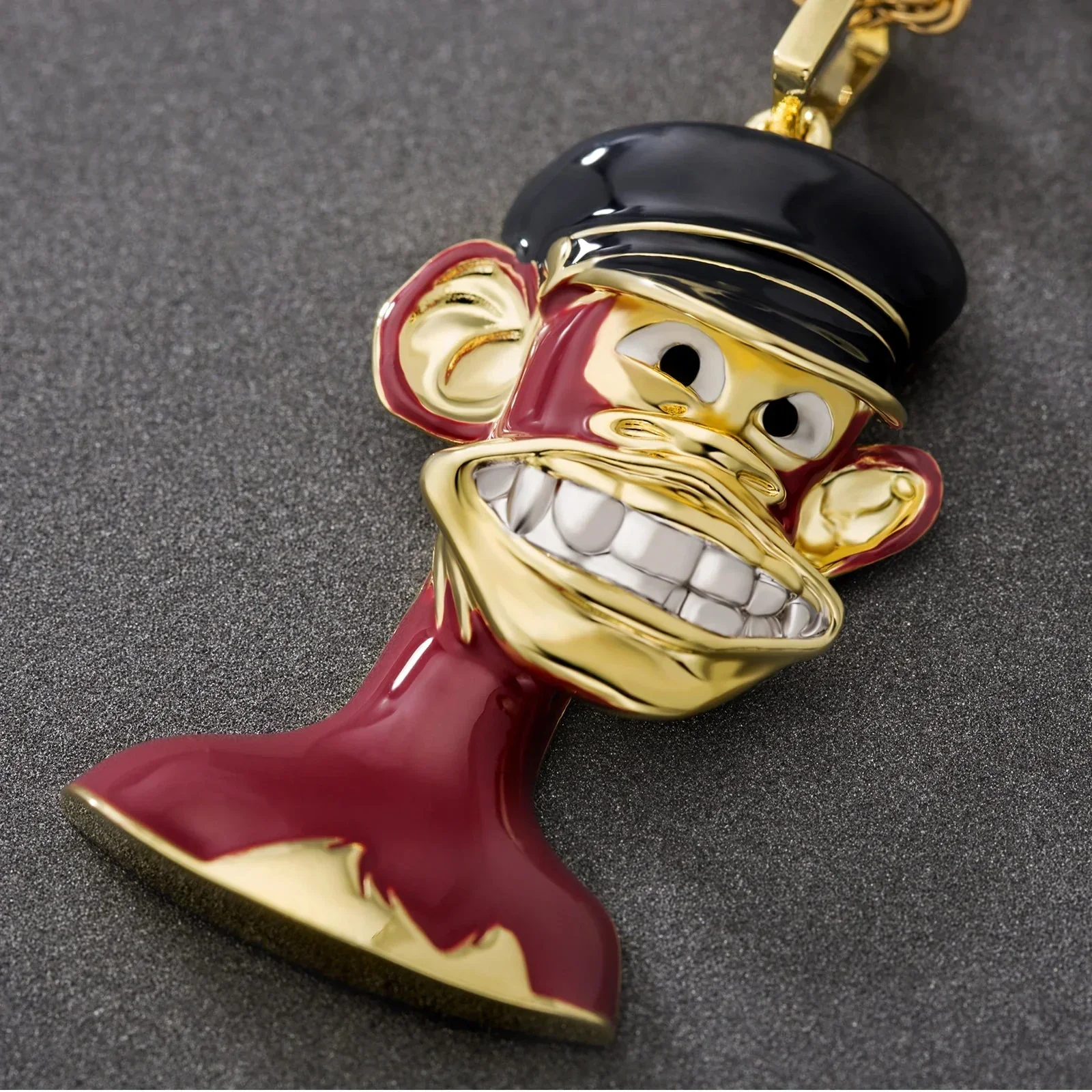 Bling Proud X Bored Ape NFT Pendant with Platinum Teeth by Bling Proud | Urban Jewelry Online Store - Image 3
