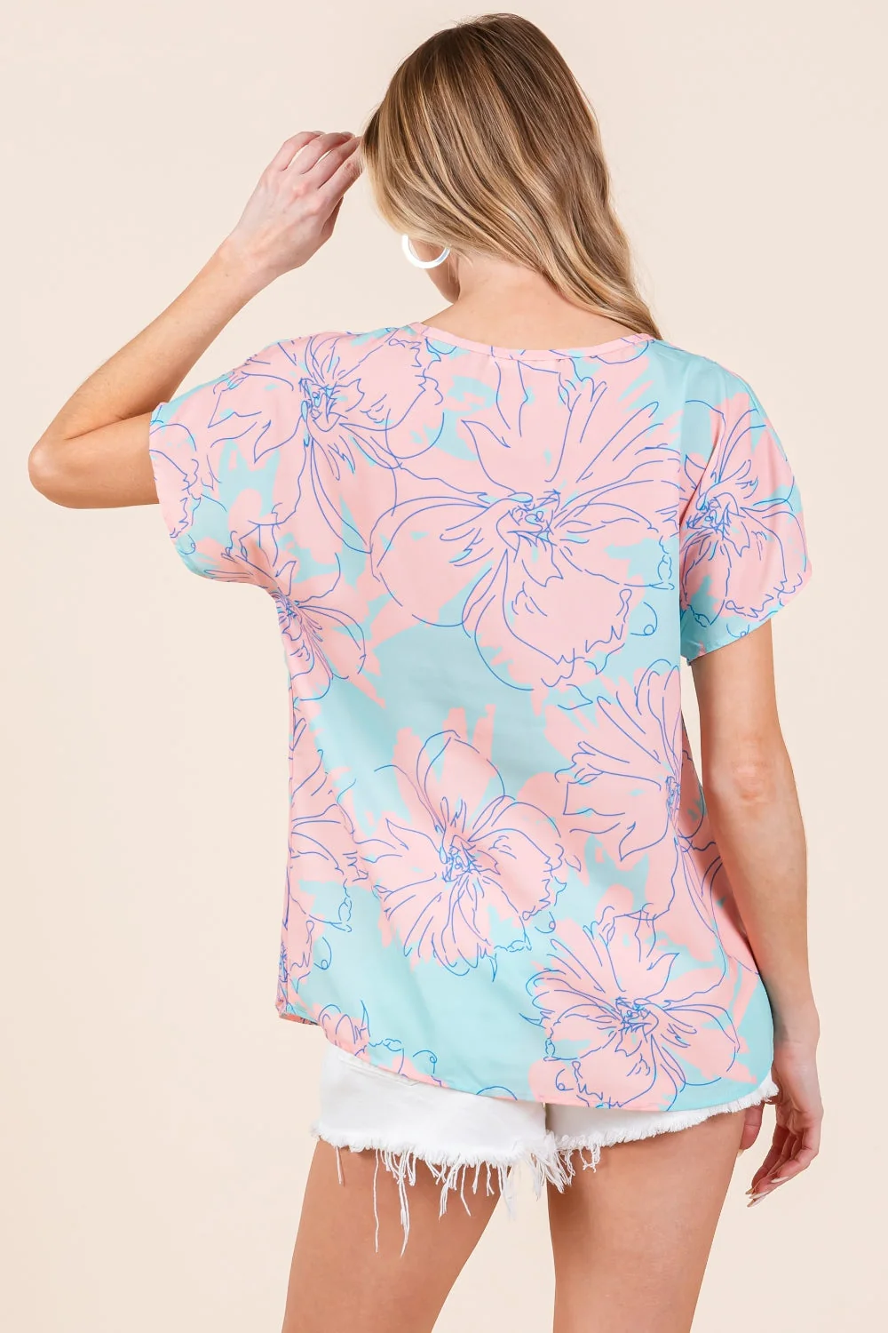 BOMBOM Floral Short Sleeve T-Shirt - Image 2