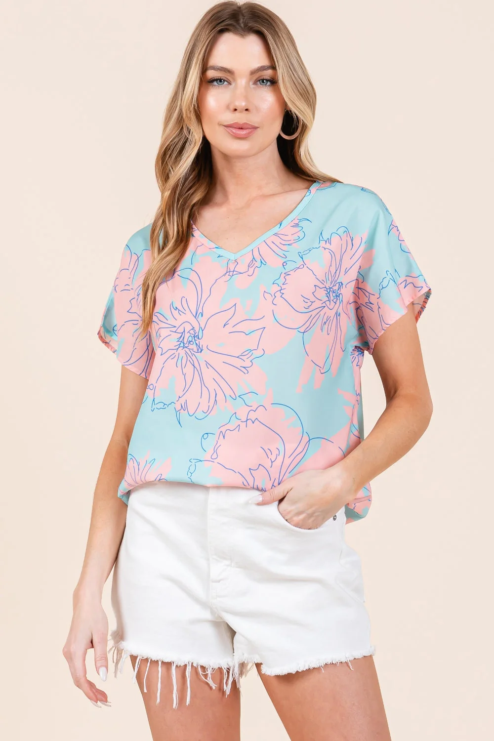 BOMBOM Floral Short Sleeve T-Shirt - Image 4
