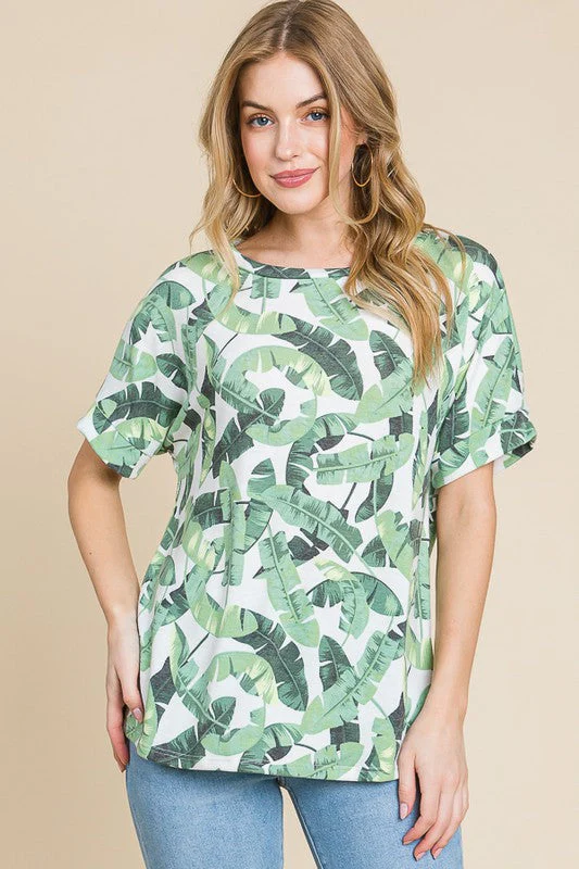 BOMBOM Lightweight Printed Round Neck Short Sleeve T-Shirt - Image 2
