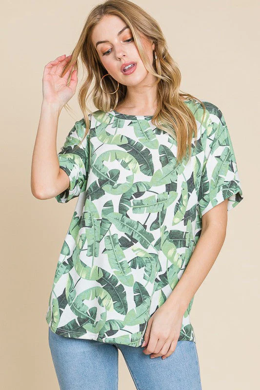 BOMBOM Lightweight Printed Round Neck Short Sleeve T-Shirt - Image 3