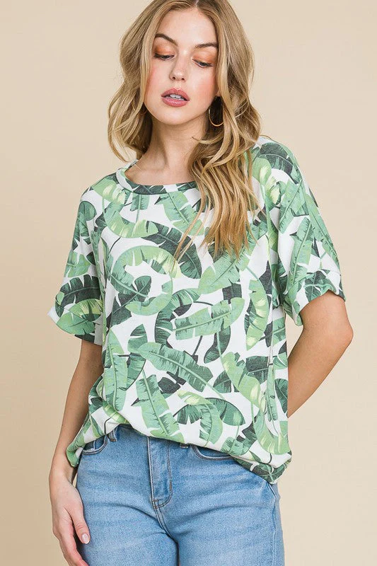 BOMBOM Lightweight Printed Round Neck Short Sleeve T-Shirt - Image 4