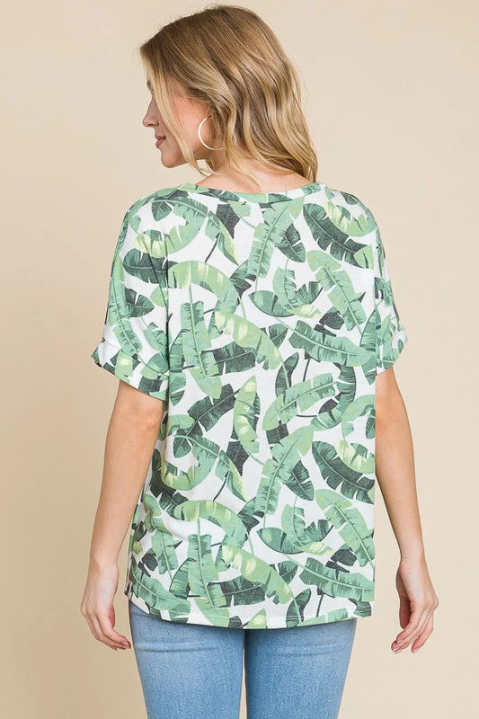 BOMBOM Lightweight Printed Round Neck Short Sleeve T-Shirt - Image 5