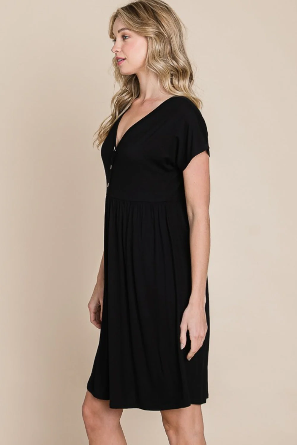 BOMBOM V-Neck Short Sleeve Dress - Image 2