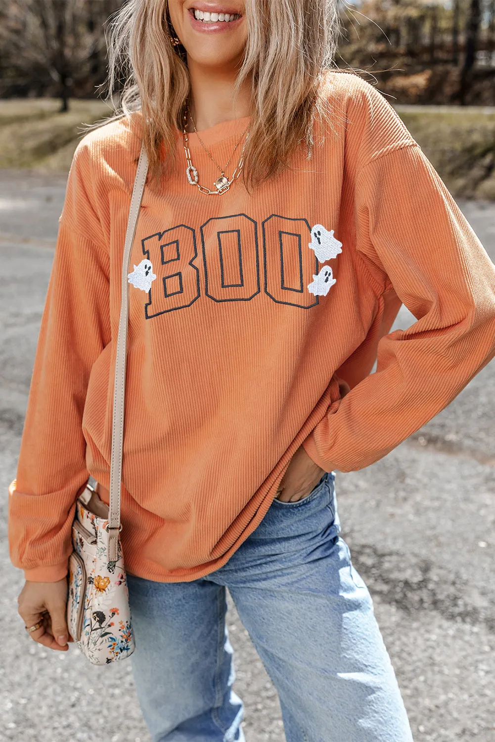 BOO Round Neck Long Sleeve Sweatshirt - Image 2