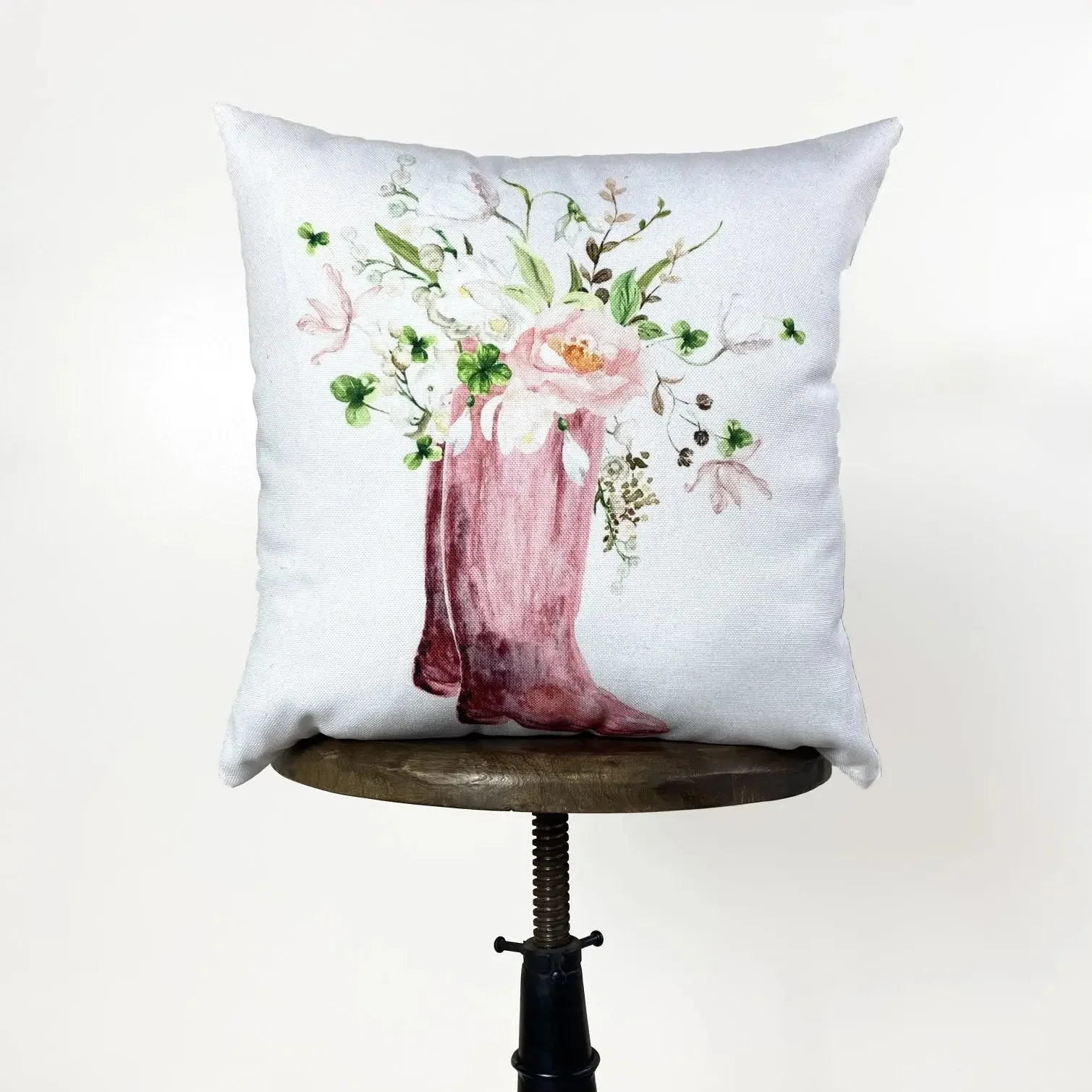 Boot | Flower Pot | Pillow Cover | Pink Floral | Throw Pillow | Pillows | Flower | Flower Vase | Flower Bouquet | Flower Pots | Gift for her by UniikPillows - Image 2