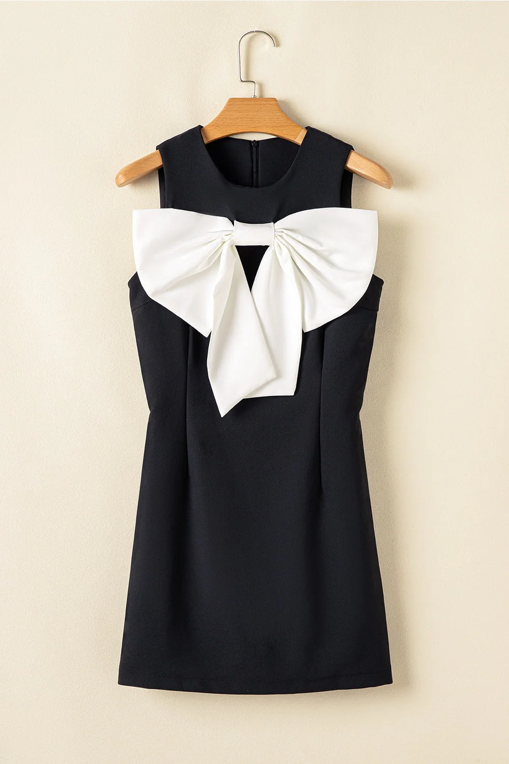 Bow Contrast Sleeveless Mini Dress - Image 4