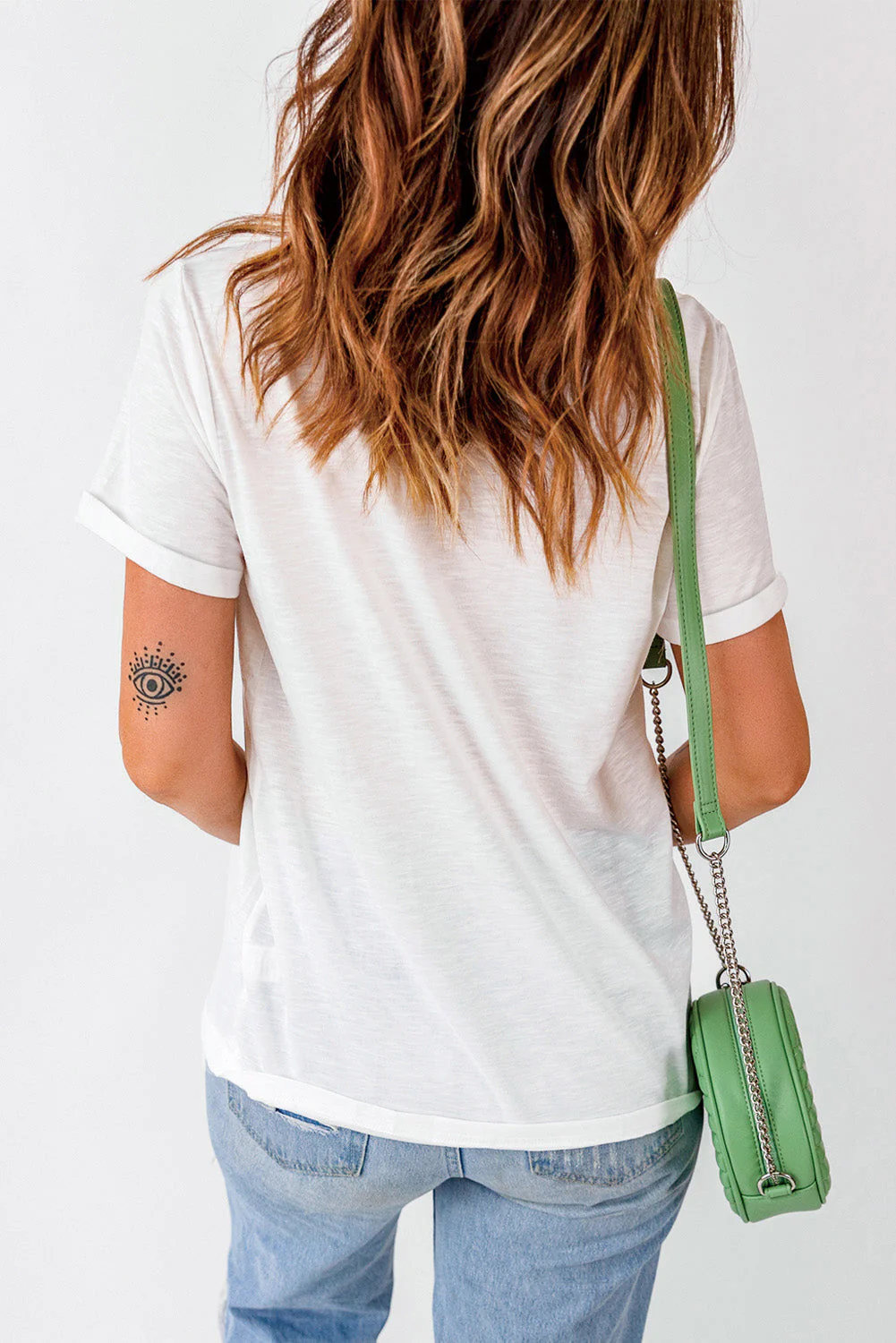 Bow Graphic Round Neck Short Sleeve T-Shirt - Image 5