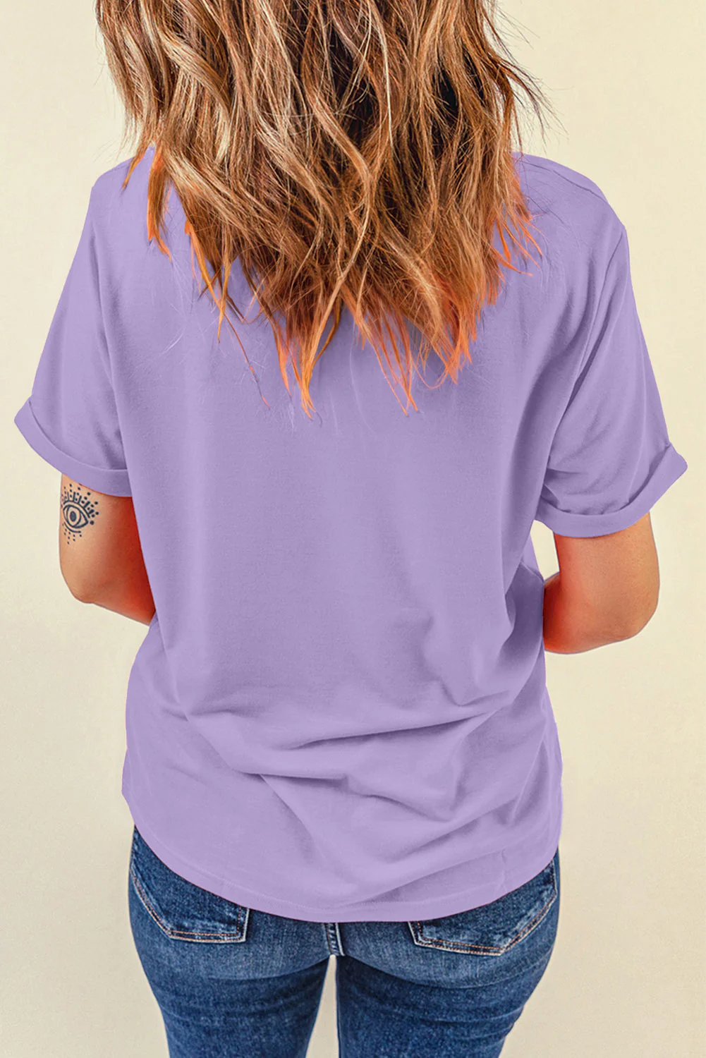 Bow Graphic Round Neck Short Sleeve T-Shirt - Image 3