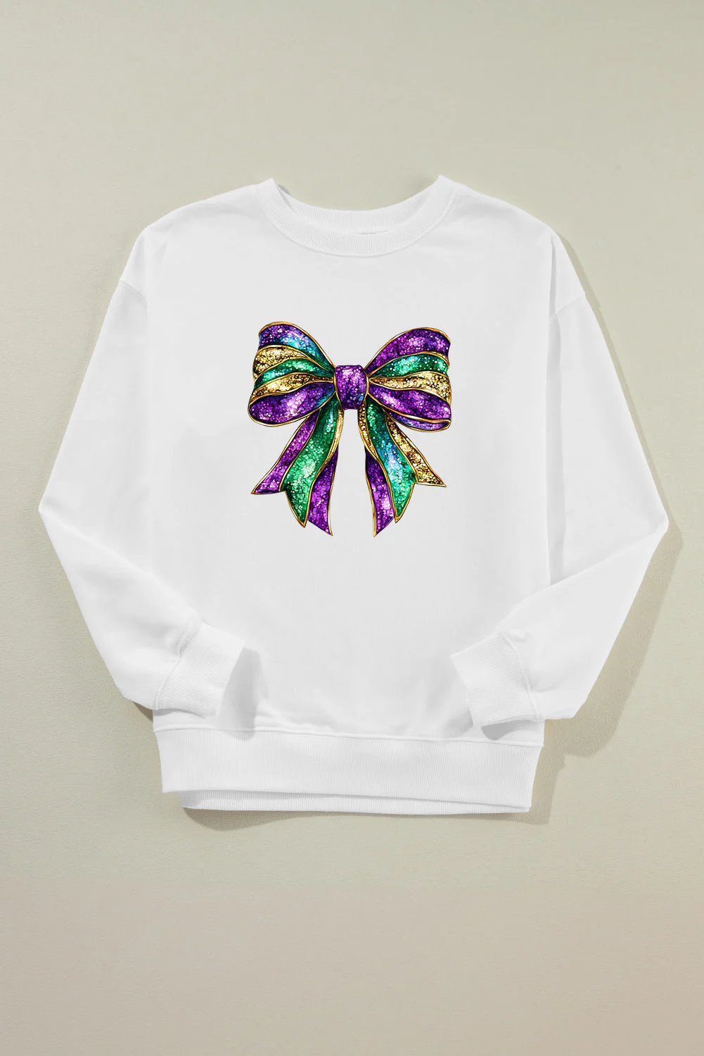 Bow Round Neck Long Sleeve Sweatshirt - Image 6