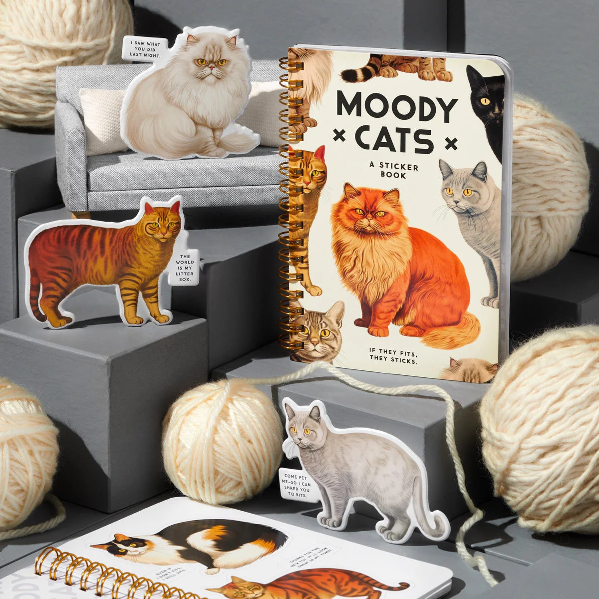 Brass Monkey: Sticker Book - Moody Cats - Image 2