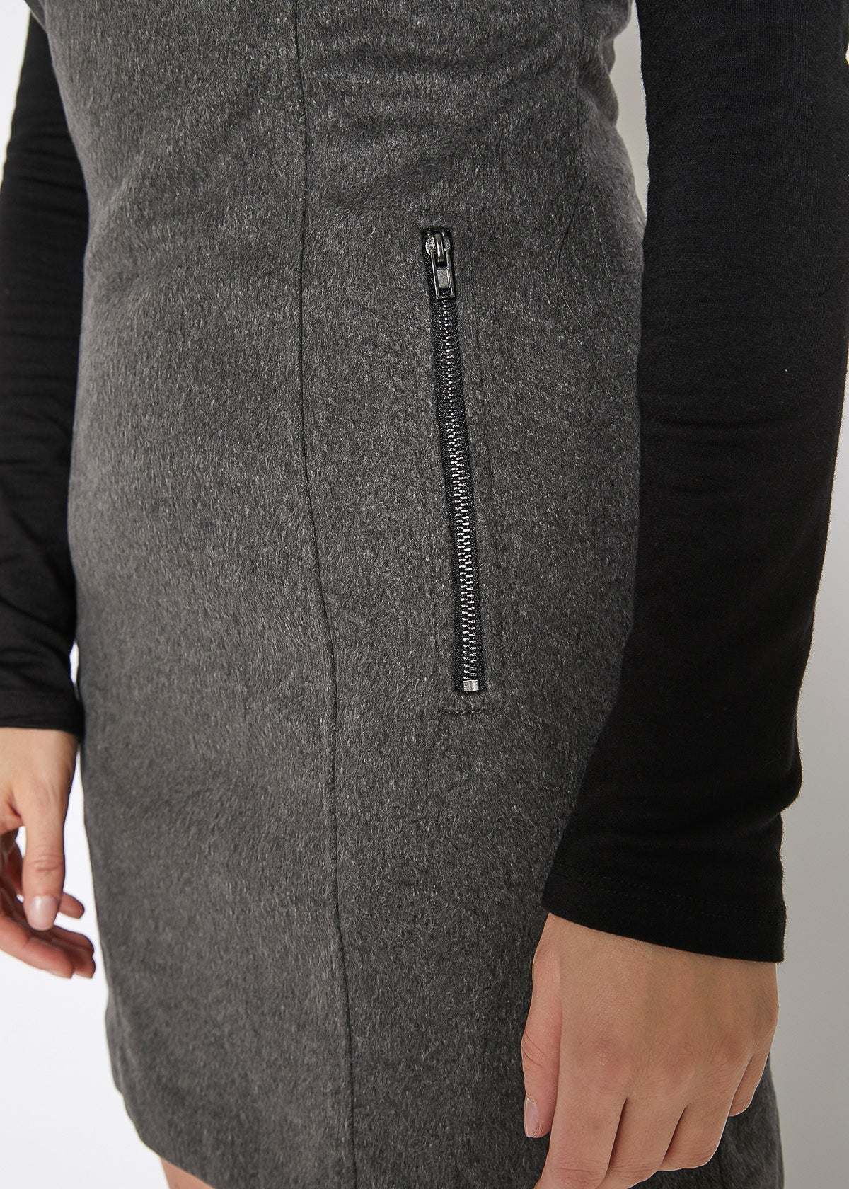 Brushed Wool V-Neck Tank Mini Dress by Shop at Konus - Image 4