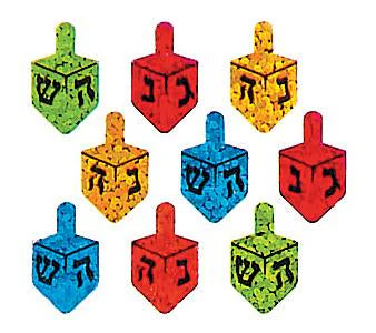 Bulk Roll Prismatic Stickers, Hanukkah Multicolor Dreidels (100 Repeats) by Present Paper - Image 2