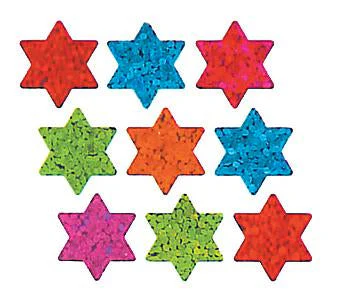 Bulk Roll Prismatic Stickers, Micro Stars of David / Multicolor (100 Repeats) by Present Paper - Image 2