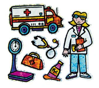 Bulk Roll Prismatic Stickers, Mini Doctor (100 Repeats) by Present Paper - Image 2