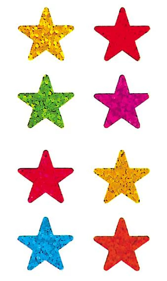 Bulk Roll Prismatic Stickers, Mini Stars / Multicolor (50 Repeats) by Present Paper - Image 2