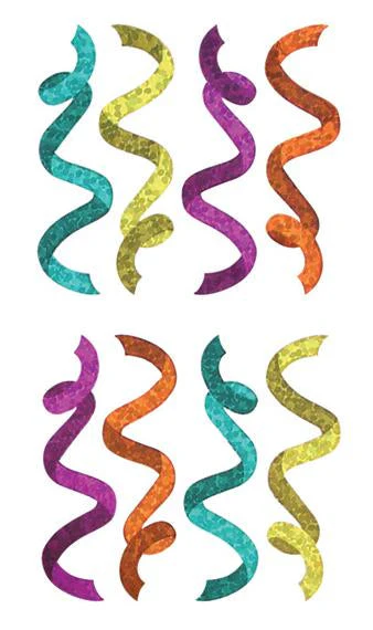 Bulk Roll Prismatic Stickers, Mini Teal & Purple Streamers (100 Repeats) by Present Paper - Image 2