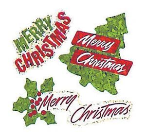 Bulk Roll Prismatic Stickers, Three Mini Merry Christmas (100 Repeats) by Present Paper - Image 2