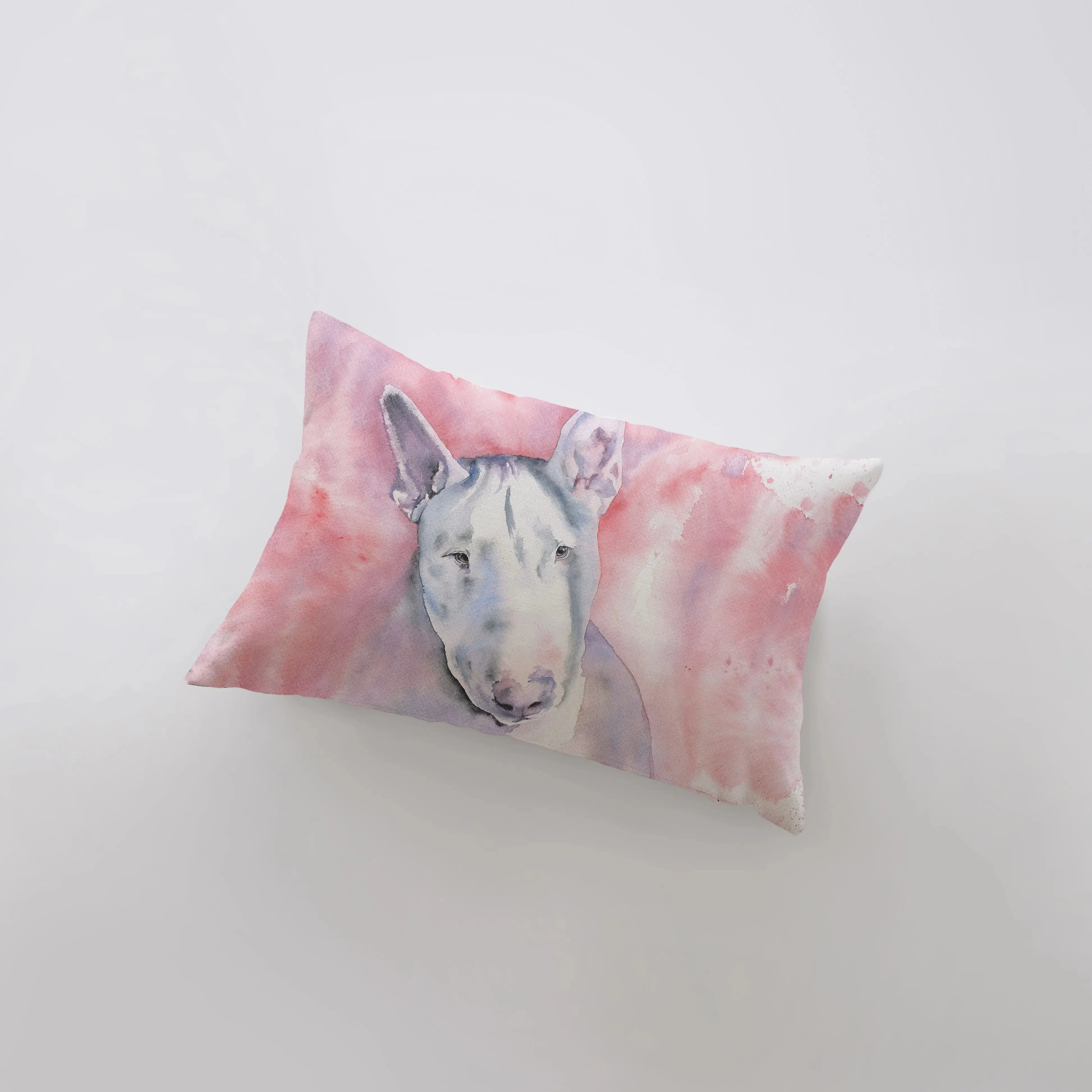 Bull Terrier | Watercolor Terrier | 18x12 | Pillow Cover | Dog | Home Decor | Custom Pillow | Bull Terrier | Dog Lover Gift | Dog Mom Gift by UniikPillows - Image 3