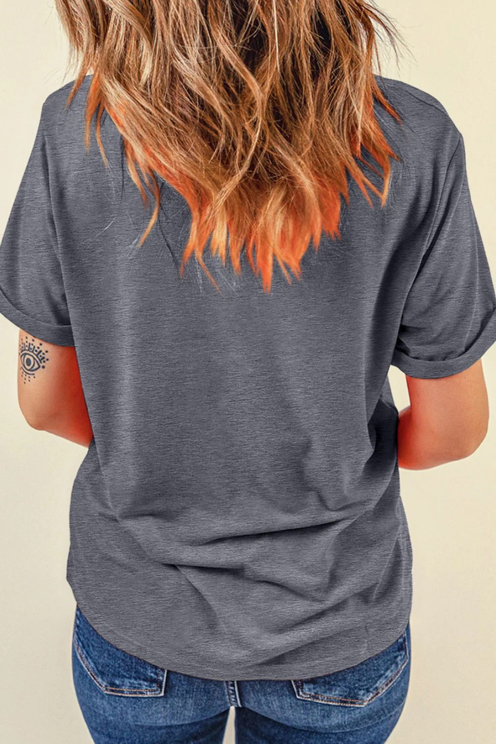 Bunny Ear Bow Graphic Short Sleeve T-Shirt - Image 2