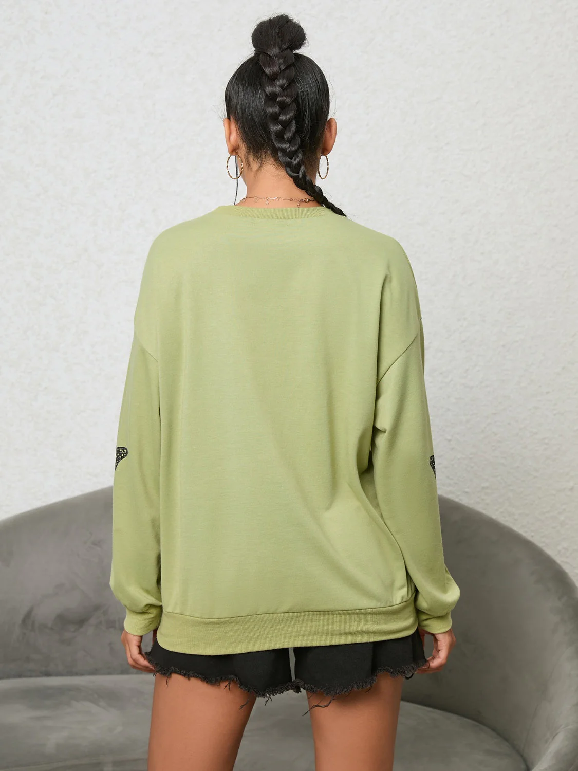 Butterfly Graphic Drop Shoulder Sweatshirt - Image 2
