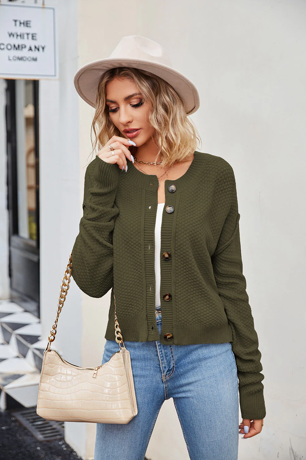 Button Down Exposed Seam Cardigan - Image 15