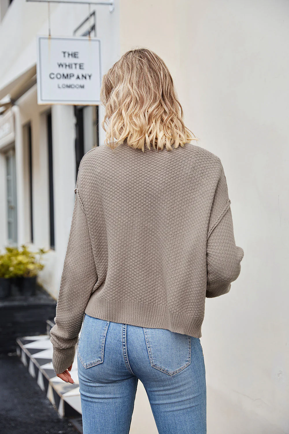 Button Down Exposed Seam Cardigan - Image 2