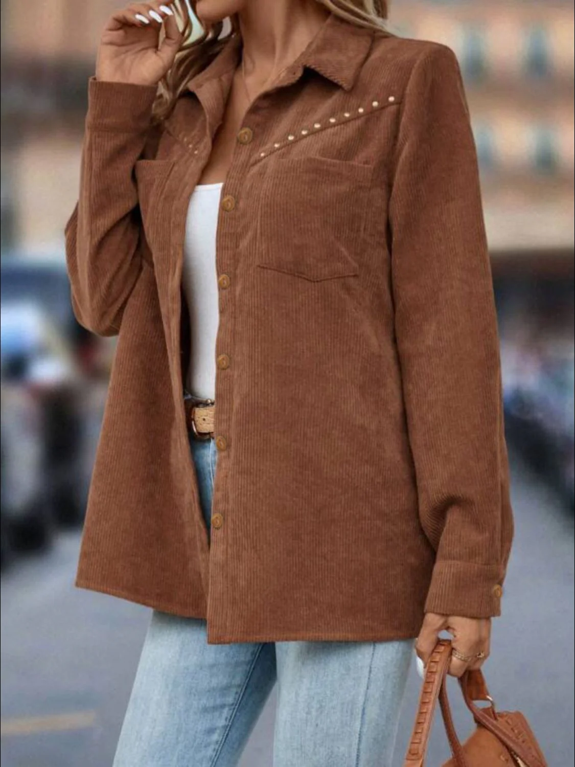 Button Down Long Sleeve Shacket - Image 4