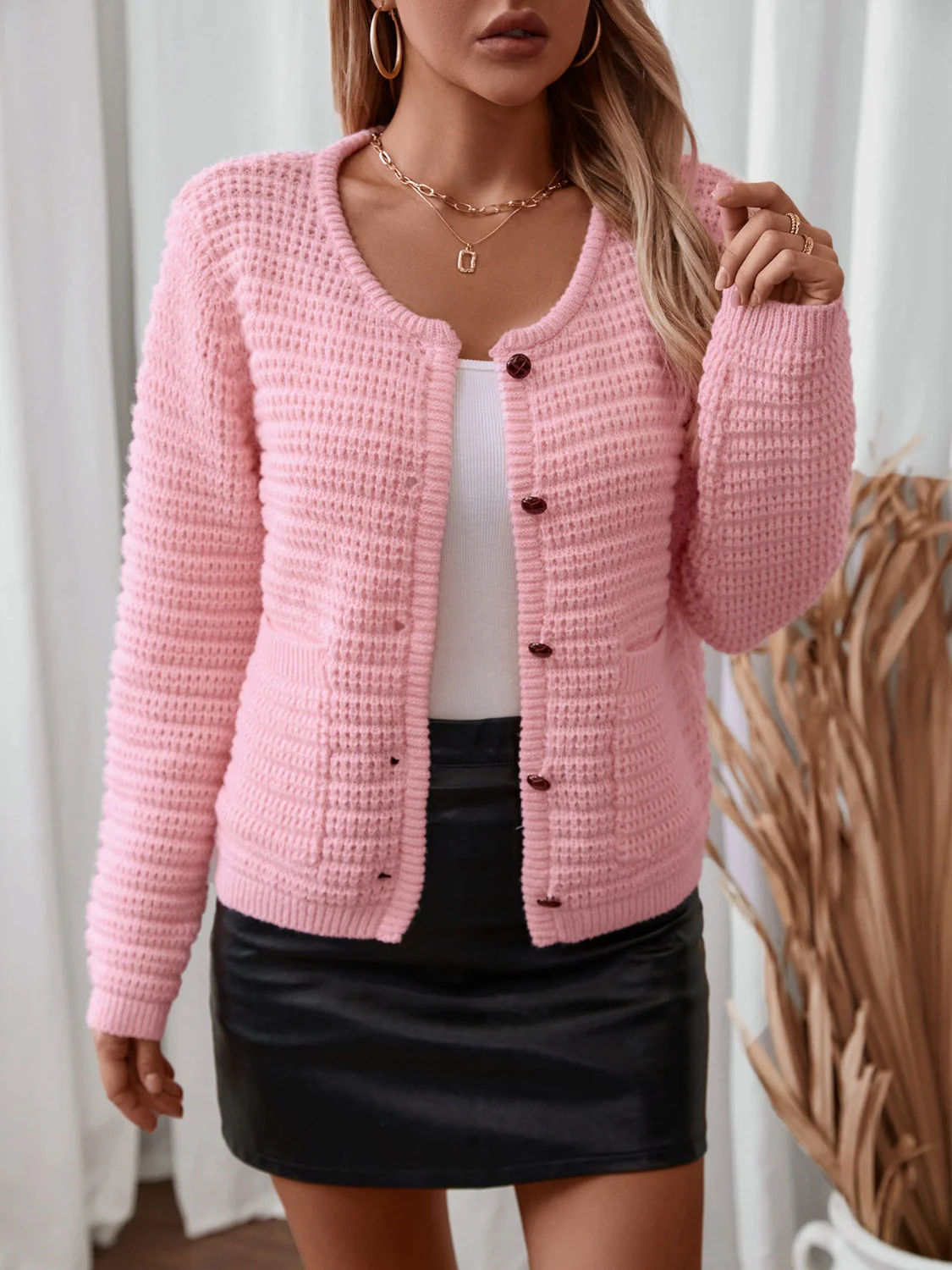 BUtton Up Long Sleeve Cardigan - Image 3