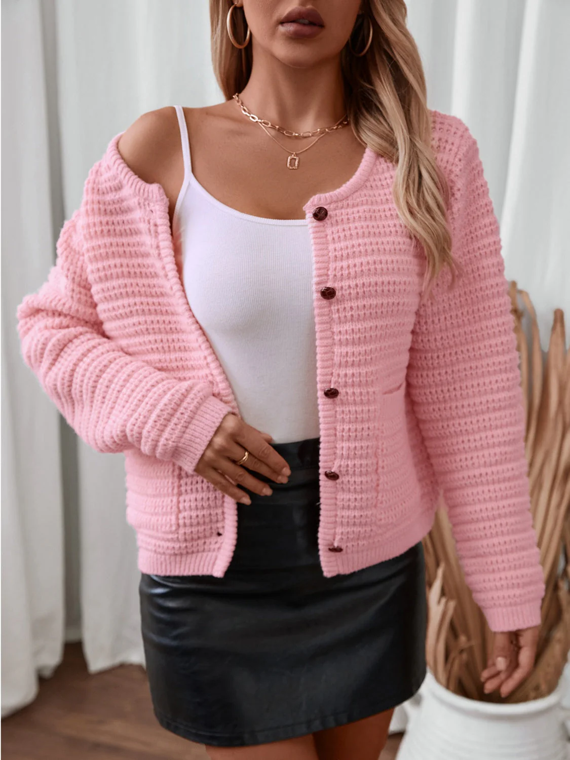 BUtton Up Long Sleeve Cardigan - Image 4