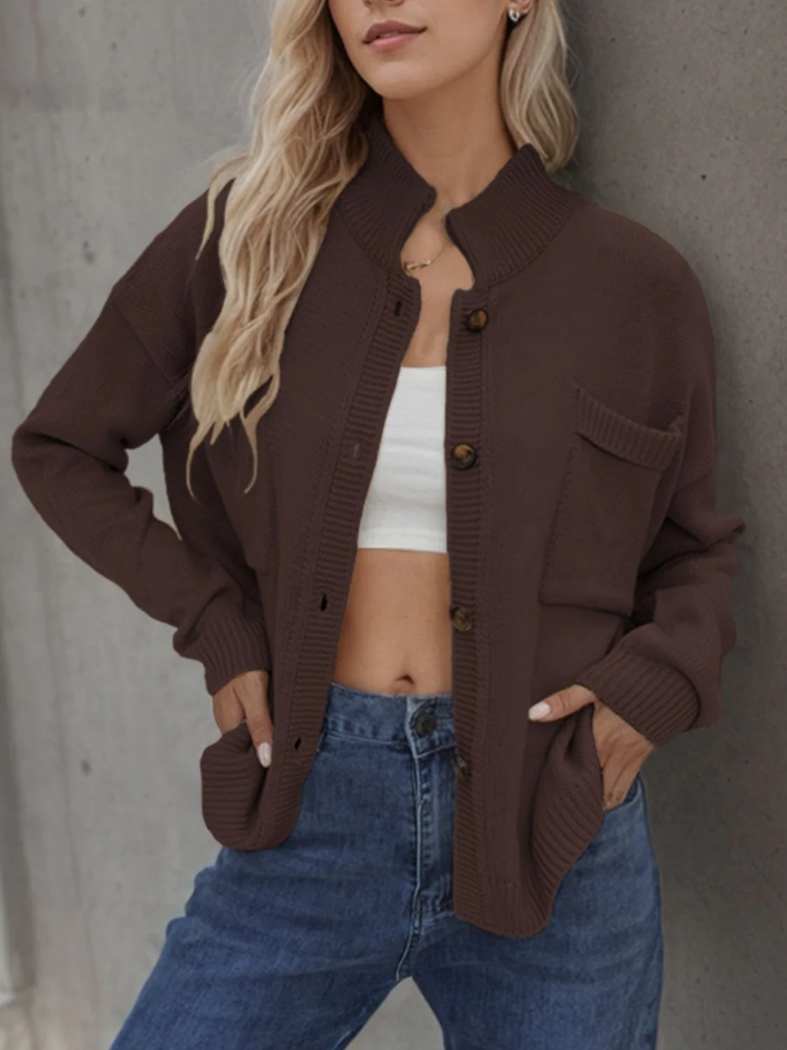 Button Up Long Sleeve Cardigan - Image 10