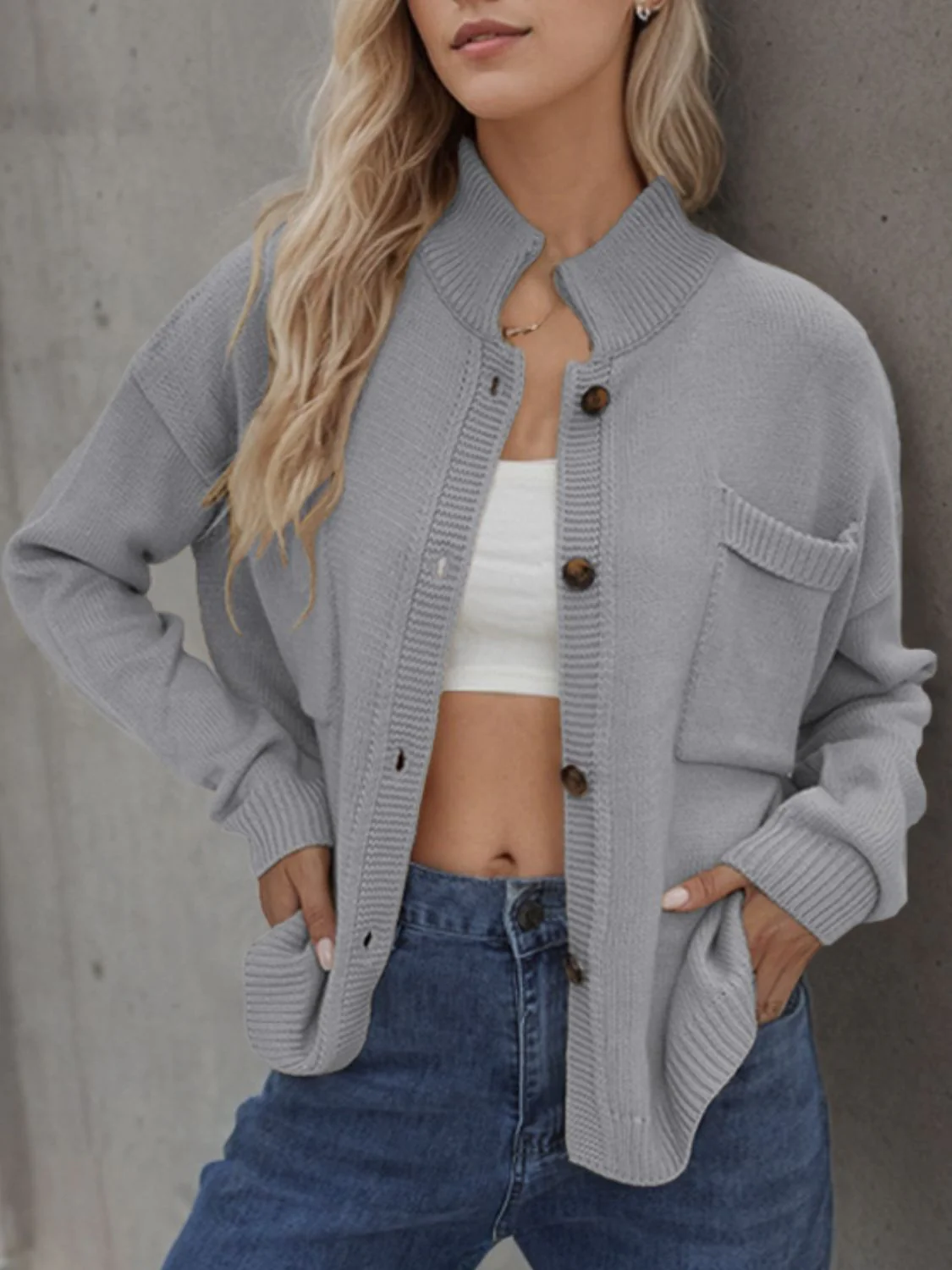 Button Up Long Sleeve Cardigan - Image 14