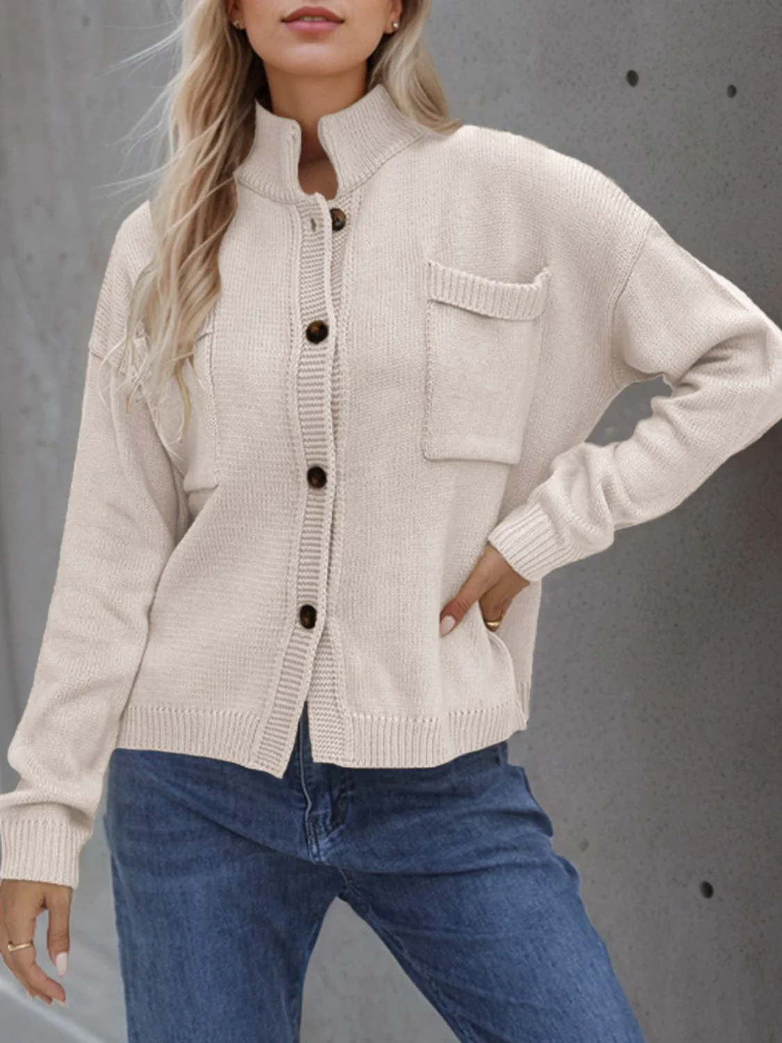 Button Up Long Sleeve Cardigan - Image 18