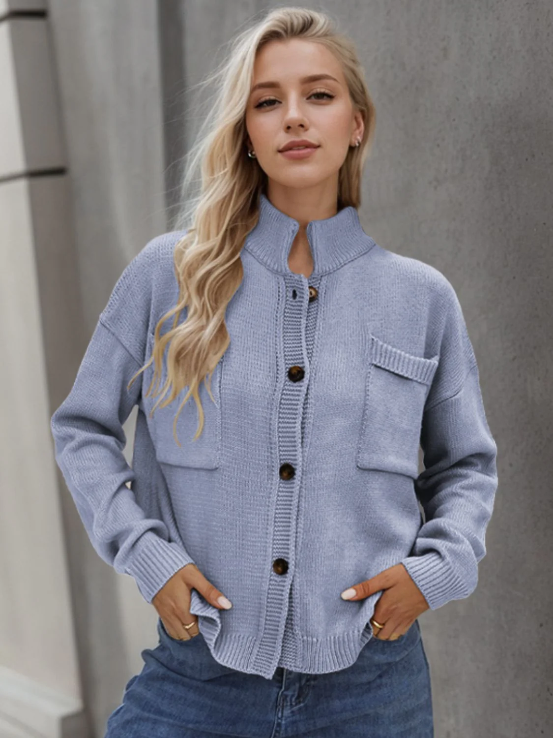 Button Up Long Sleeve Cardigan - Image 2