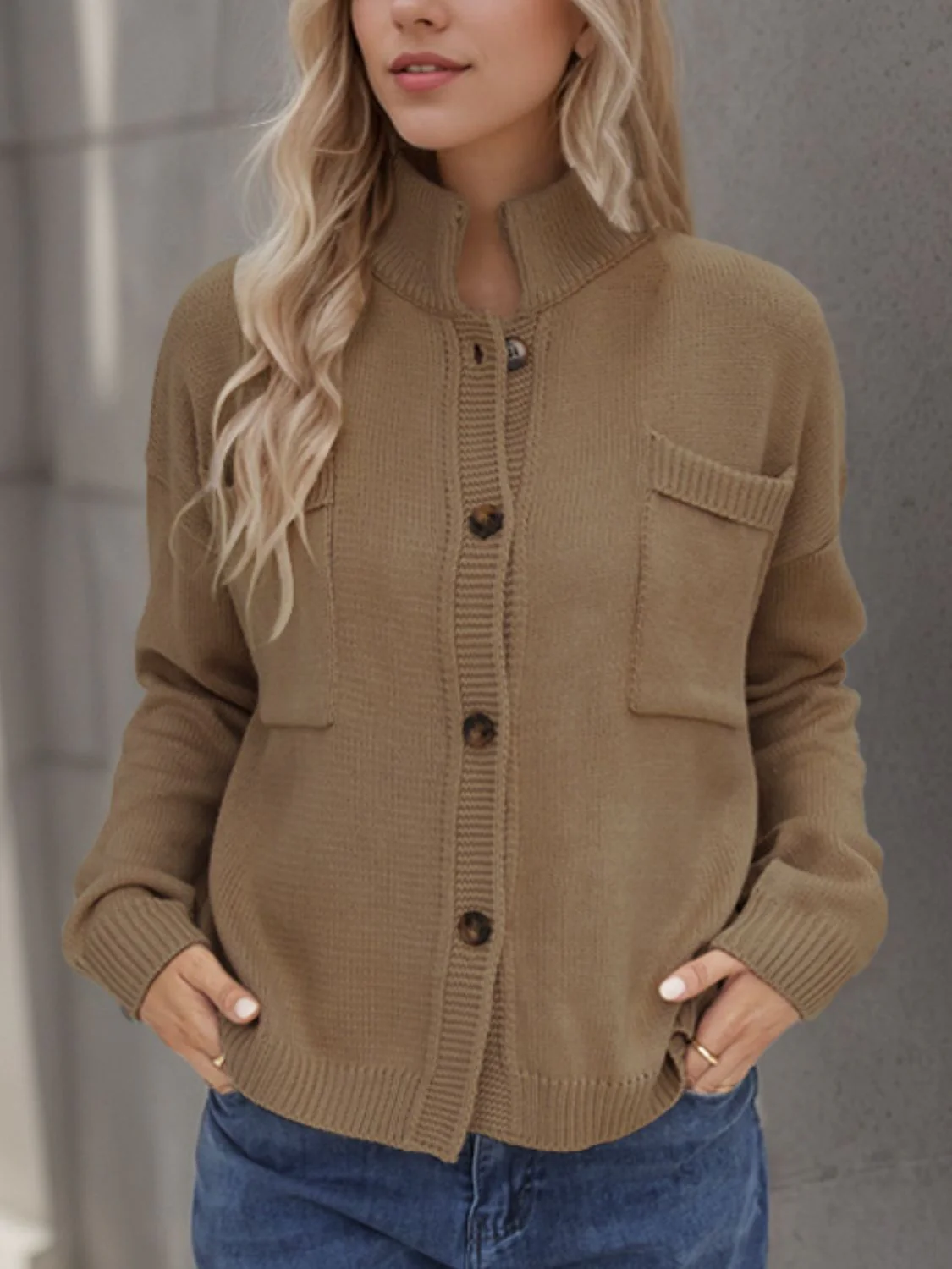 Button Up Long Sleeve Cardigan - Image 4