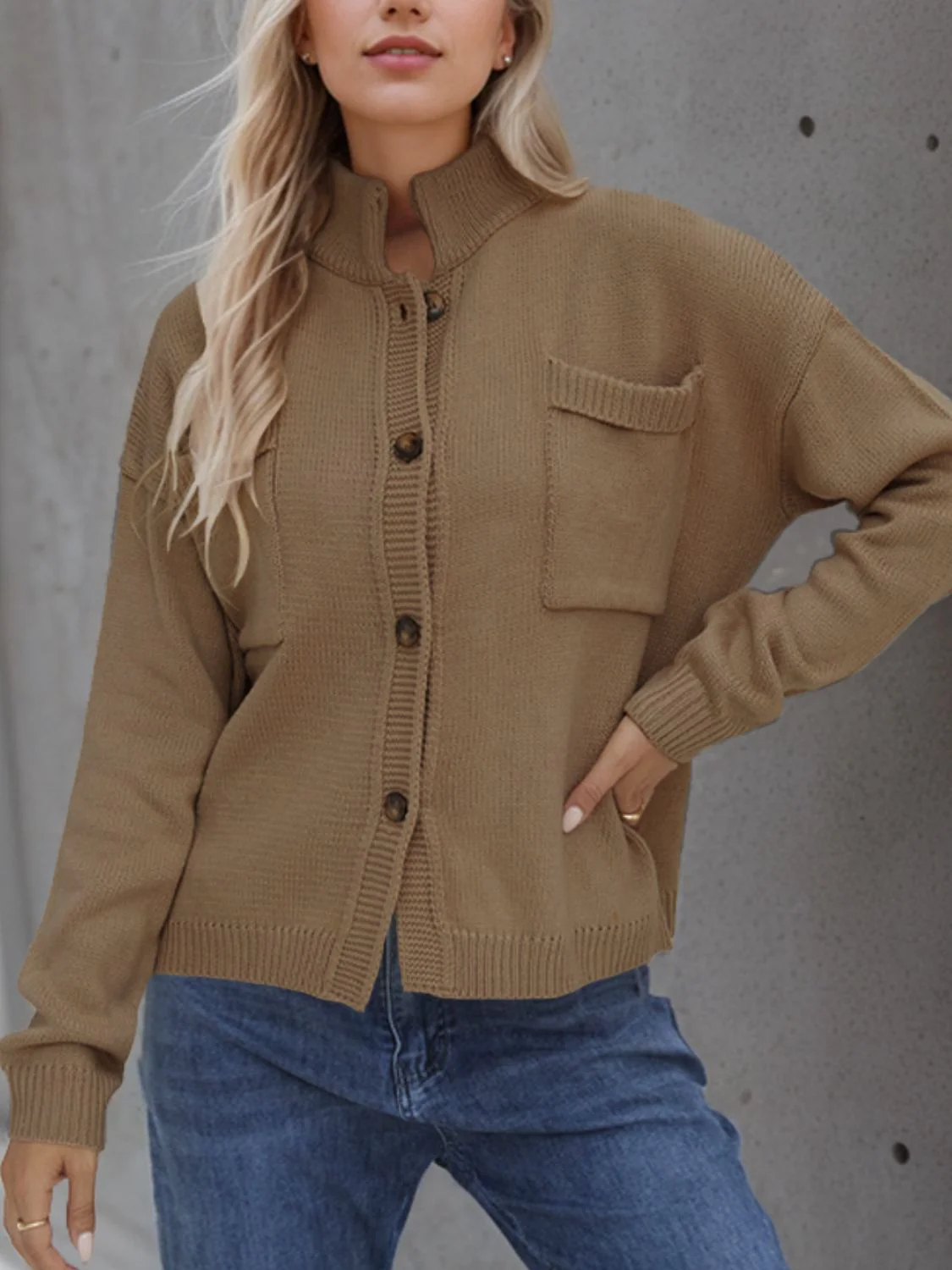 Button Up Long Sleeve Cardigan - Image 5