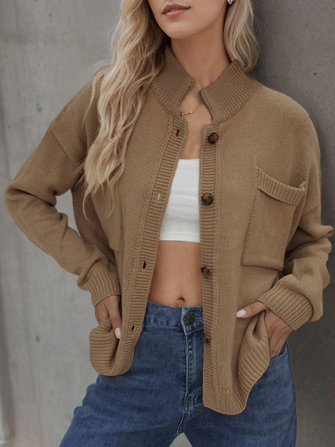 Button Up Long Sleeve Cardigan - Image 6
