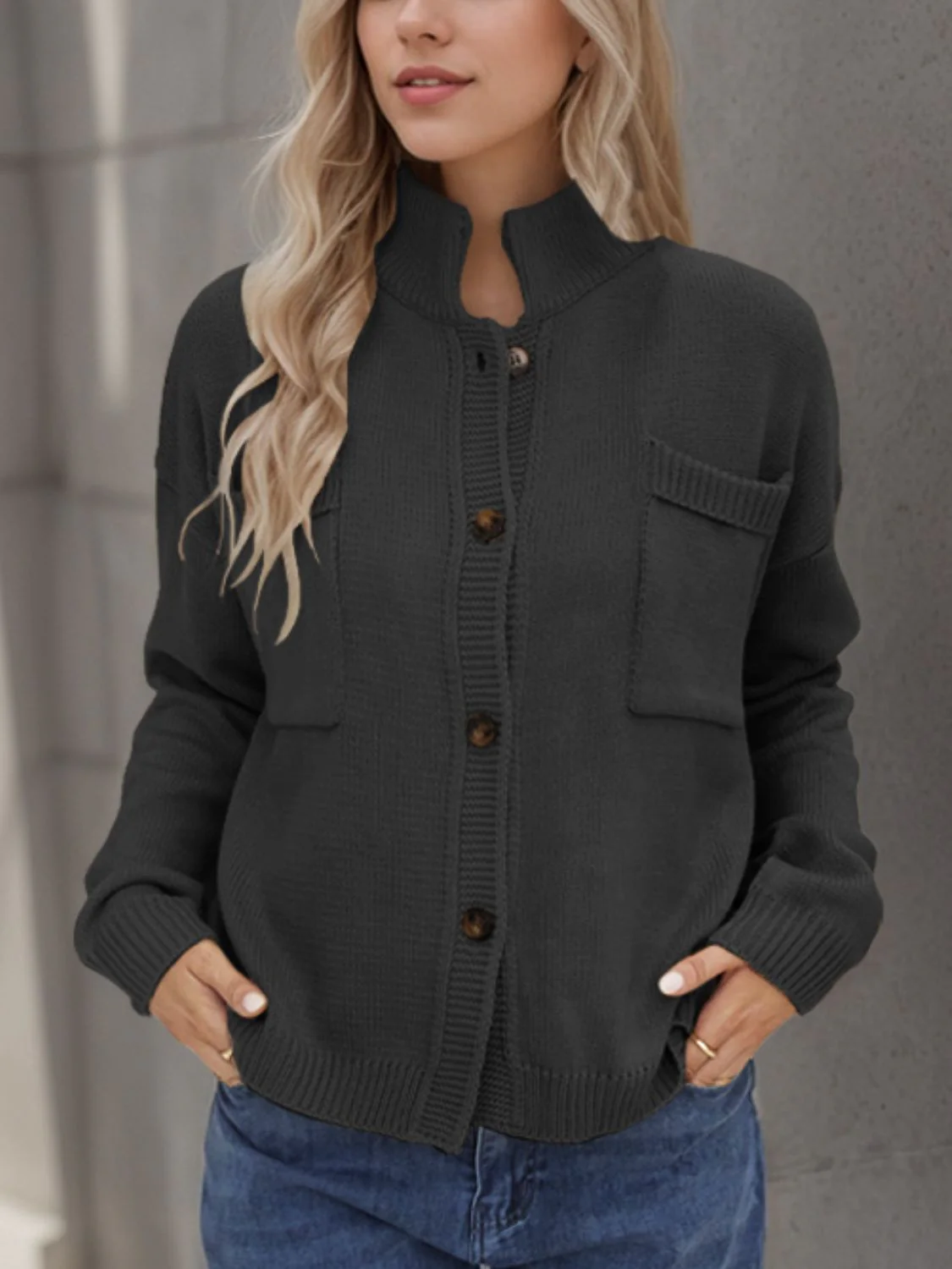 Button Up Long Sleeve Cardigan - Image 7