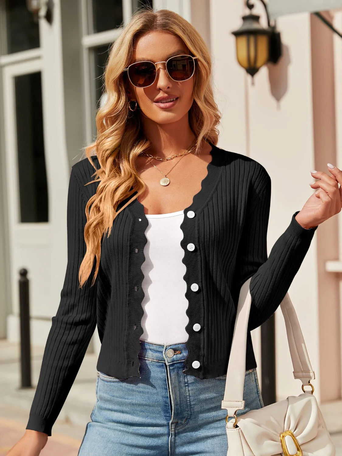 Button Up Long Sleeve Cardigan - Image 10