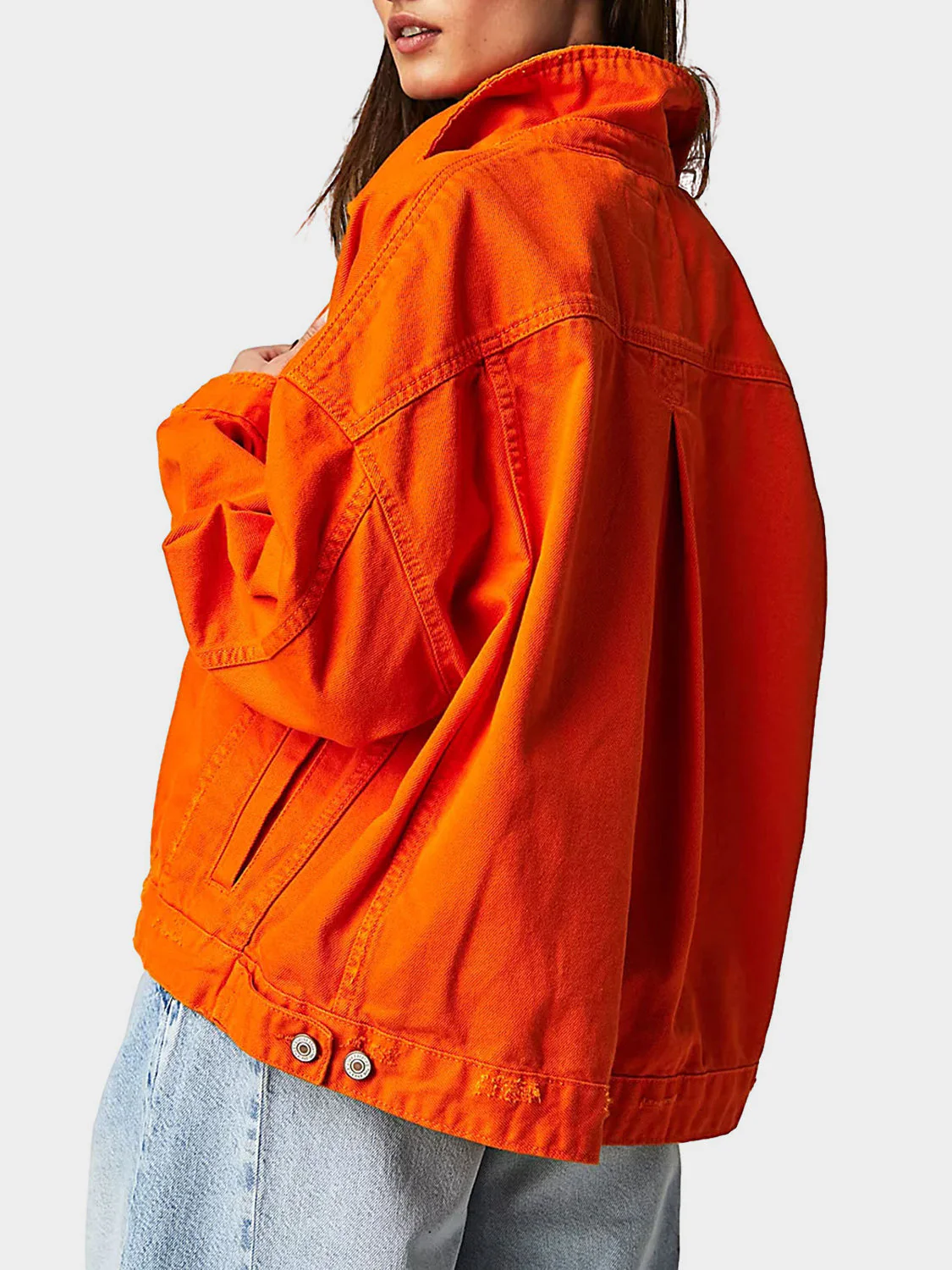 Button Up Long Sleeve Denim Jacket - Image 2