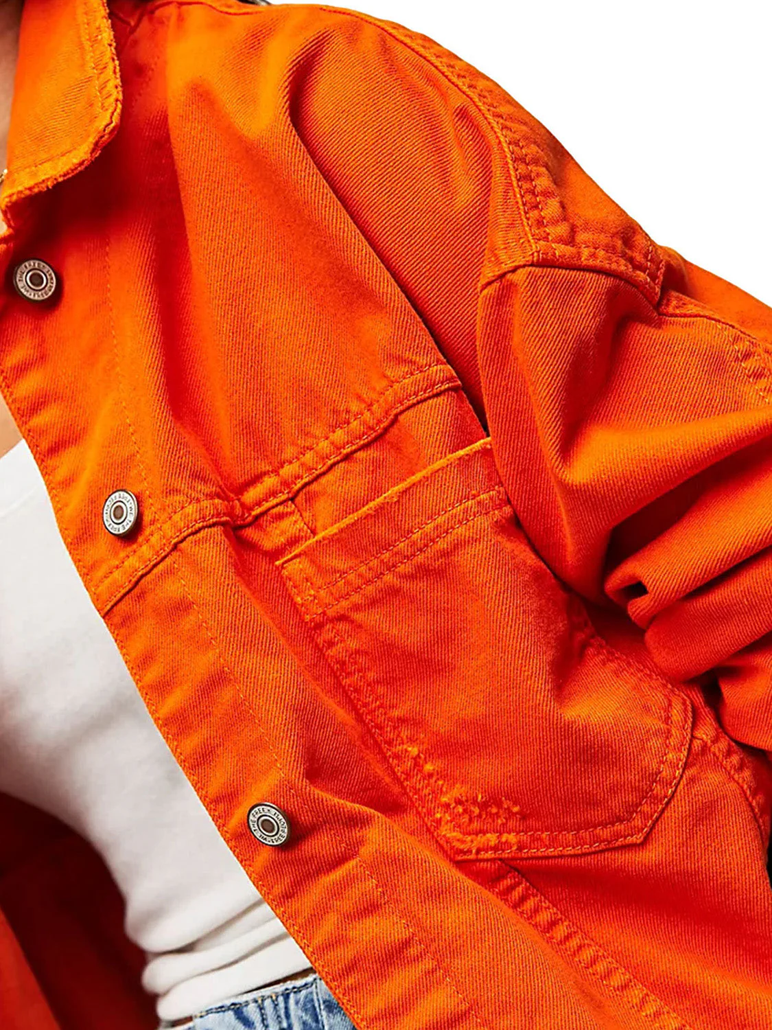 Button Up Long Sleeve Denim Jacket - Image 3