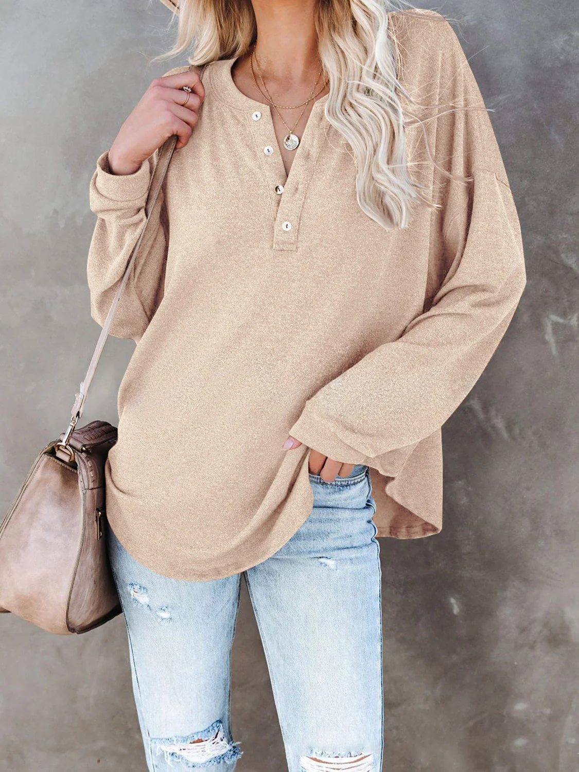 Buttoned Drop Shoulder Top - Image 16